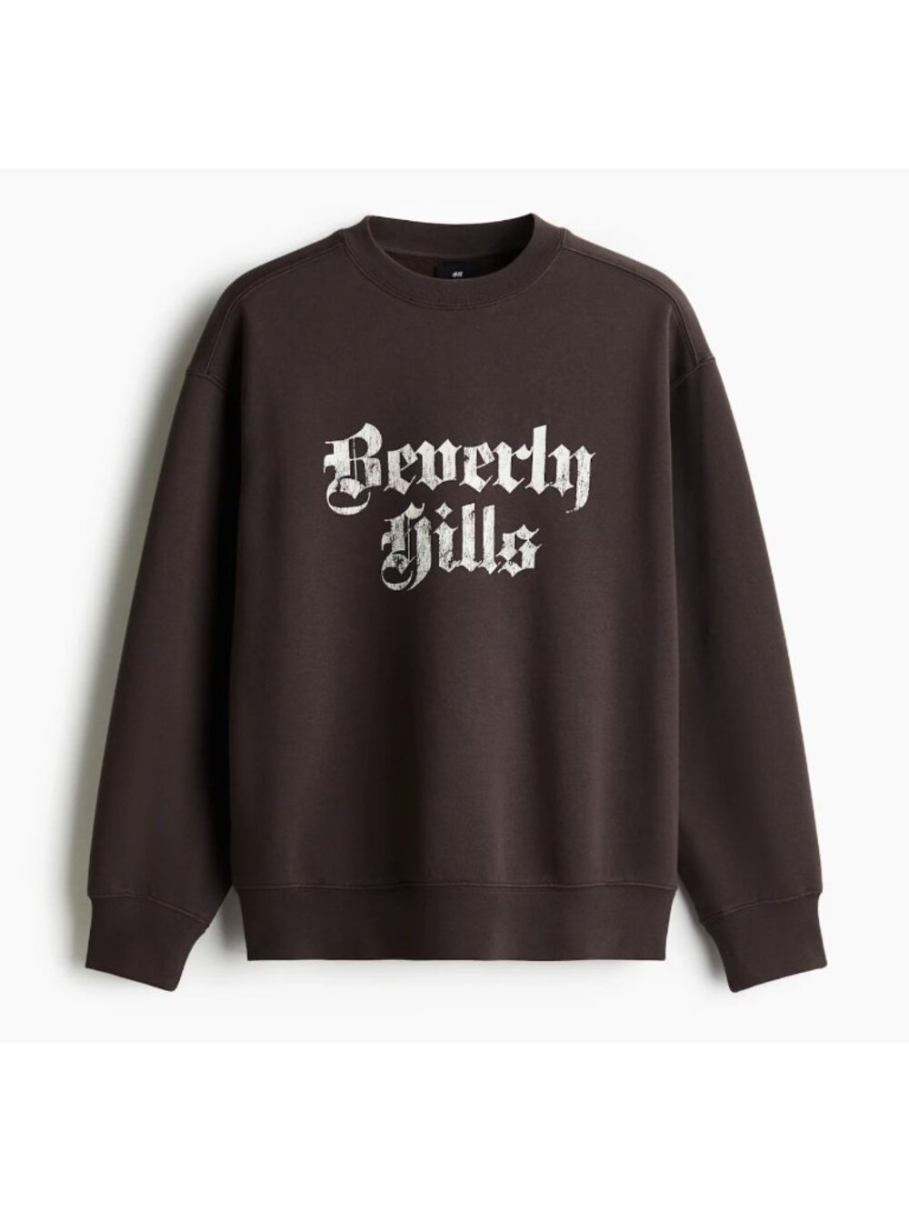 H&M Brown Beverly Hills Crewneck Graphic Pullover Sweatshirt | Gunge Streetwear